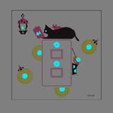 ウォールステッカー 猫の読書 蛍光 | アクセサリーショップPIENA | 詳細画像8 