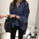スキッパーシャツ レディース vネック 七分袖 ポリエステル タックデザイン | アクセサリーショップPIENA | 詳細画像1