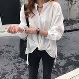 スキッパーシャツ レディース vネック 七分袖 ポリエステル タックデザイン | アクセサリーショップPIENA | 詳細画像4