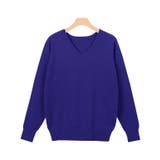 ロイヤルブルー | ネックが選べるプレミアムカシミヤタッチニット カシミア カシミヤ | Pierrot