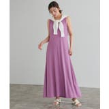 ライラックパープル | 2丈から選べる無地ノースリーブ美ラインマキシ丈ワンピース | Pierrot