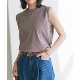 モカブラウン | ノースリーブカットソーノースリ フレンチスリーブ サイドスリット | Pierrot