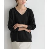 ブラック | Vネックオーバーサイズニット ニット セーター Vネック オーバーサイズ | Pierrot