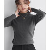 B/杢チャコール×アイボリー | 選べる配色リブニット ニット セーター | Pierrot