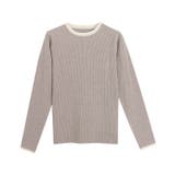 A/杢グレージュ×アイボリー | 選べる配色リブニット ニット セーター | Pierrot