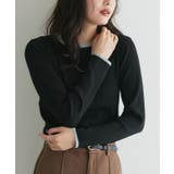 A/ブラック×杢グレー | 選べる配色リブニット ニット セーター | Pierrot