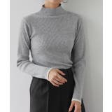 B/杢グレー×アイボリー | 選べる配色リブニット ニット セーター | Pierrot