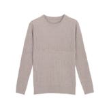 杢グレージュ | クルーネックリブニット ニット セーター | Pierrot