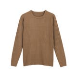 杢キャメル | クルーネックリブニット ニット セーター | Pierrot