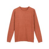 杢オレンジ | クルーネックリブニット ニット セーター | Pierrot