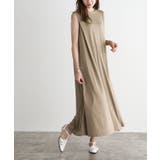 モカベージュ | タックスリーブロングワンピース ワンピース ロング | Pierrot