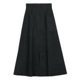 ブラック | 前スリットチノフレアスカート スカート フレアスカート チノスカート ミモレス | Pierrot