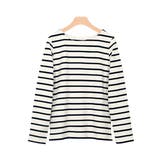 ノーマル/アイボリー×ネイビー | 綿100％ 選べる3type 地厚長袖ボーダーカットソー トップス0双 カット | Pierrot