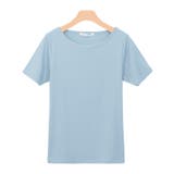 ライトブルー | ネックが選べる 半袖テレコリブ カットソー カットソー トップス 半袖 | Pierrot
