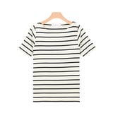 オフホワイト×ブラック | ネックが選べる 半袖テレコリブ カットソー カットソー トップス 半袖 | Pierrot