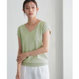ペールミント | ネックが選べる フレンチスリーブニット フレンチスリーブ | Pierrot
