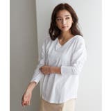 ホワイト | VネックドルマンTシャツ ロンT ロングTシャツ カットソー | Pierrot