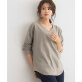 ブラウングレー | VネックドルマンTシャツ ロンT ロングTシャツ カットソー | Pierrot