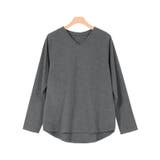 杢チャコール | 選べる綿100%ロンT ロンT ロングTシャツ 長袖Tシャツ 長袖カットソー | Pierrot