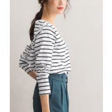 オフホワイト×ブラック | 選べる綿100%ロンT ロンT ロングTシャツ 長袖Tシャツ 長袖カットソー | Pierrot