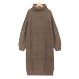 モカ | 袖ケーブルタートルニットワンピース ワンピース ケーブルニット ケーブルワンピ | Pierrot
