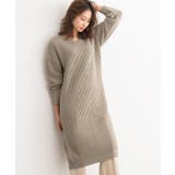 ベージュ | Vネック畦ニットワンピース ワンピース ニットワンピース ニットワンピ | Pierrot