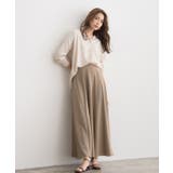 モカベージュ | リブカットソーフレアスカート スカート フレア カットソー ロング リブ | Pierrot