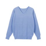 ライトブルー | ネックが選べるプレミアムカシミヤタッチニット カシミア カシミヤ | Pierrot