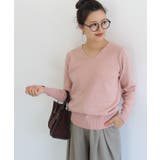 ピンクベージュ | ネックが選べるプレミアムカシミヤタッチニット カシミア カシミヤ | Pierrot