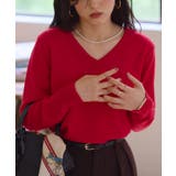 レッド | 選べるネックプレミアムカシミヤタッチニット カシミア カシミヤ | Pierrot