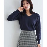 ネイビー | ネックが選べるプレミアムカシミヤタッチニット カシミア カシミヤ | Pierrot