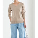 杢ベージュ | ネックが選べるプレミアムカシミヤタッチニット カシミア カシミヤ | Pierrot