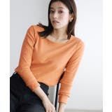 オレンジ | ネックが選べるテレコリブカットソー トップス カットソー | Pierrot