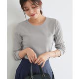 ライトグレー | ネックが選べるテレコリブカットソー トップス カットソー | Pierrot