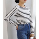 オフホワイト×ブラック | ネックが選べるテレコリブカットソー トップス カットソー | Pierrot