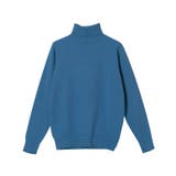 インディゴブルー | プレミアムカシミヤタッチタートルニット ニット セーター | Pierrot