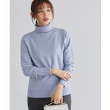 スモークブルー | プレミアムカシミヤタッチタートルニット ニット セーター | Pierrot