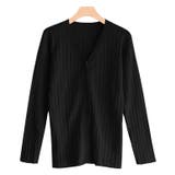 ブラック | シルクタッチウォッシャブルリブカーディガン カーディガン ニット | Pierrot