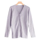 アイスラベンダーグレー | シルクタッチウォッシャブルリブカーディガン カーディガン ニット | Pierrot