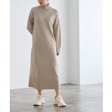 ライトグレージュ | もっちりカシミヤタッチハイネックロングニットワンピース ニットワンピ | Pierrot