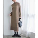 グレージュ | もっちりカシミヤタッチハイネックロングニットワンピース ニットワンピ | Pierrot