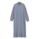 スモークブルー | もっちりカシミヤタッチハイネックロングニットワンピース ニットワンピ | Pierrot
