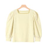 イエロー | スクエアネックボーダーTシャツ Tシャツ スクエアネック | Pierrot