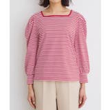 スクエアネックボーダーTシャツ Tシャツ スクエアネック | Pierrot | 詳細画像7 