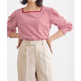 スクエアネックボーダーTシャツ Tシャツ スクエアネック | Pierrot | 詳細画像20