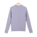 アイスラベンダー | 袖ボタン切り替えリブニット ニット リブニット セーター | Pierrot