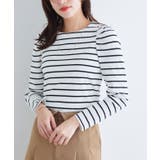 オフホワイト×ブラック | パフスリーブテレコリブカットソー カットソー パフスリーブ テレコリブ | Pierrot