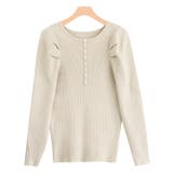 アイボリー | ボリュームスリーブリブニット ニット デザインニット | Pierrot