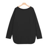 ブラック | ミニ裏毛ロングスリーブチュニック Tシャツ チュニック | Pierrot