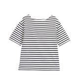 オフホワイト×ブラック | カラーボーダーTシャツ Tシャツ ボーダー | Pierrot